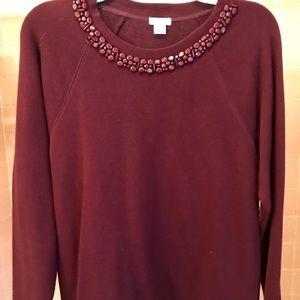 J Crew long sleeve embroidered sweater